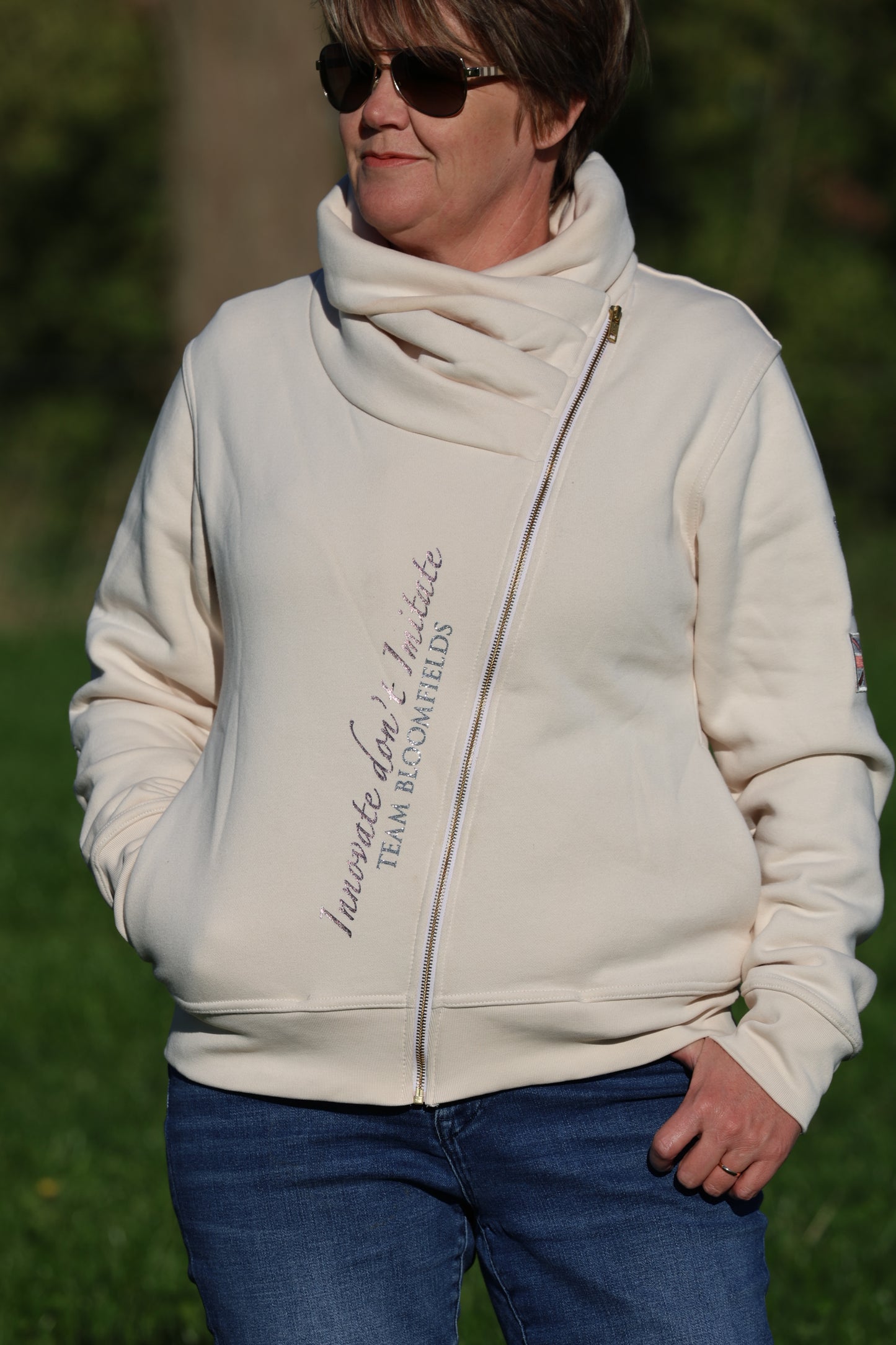 Sabrina Winter White Ruffle Collar Team Jumper