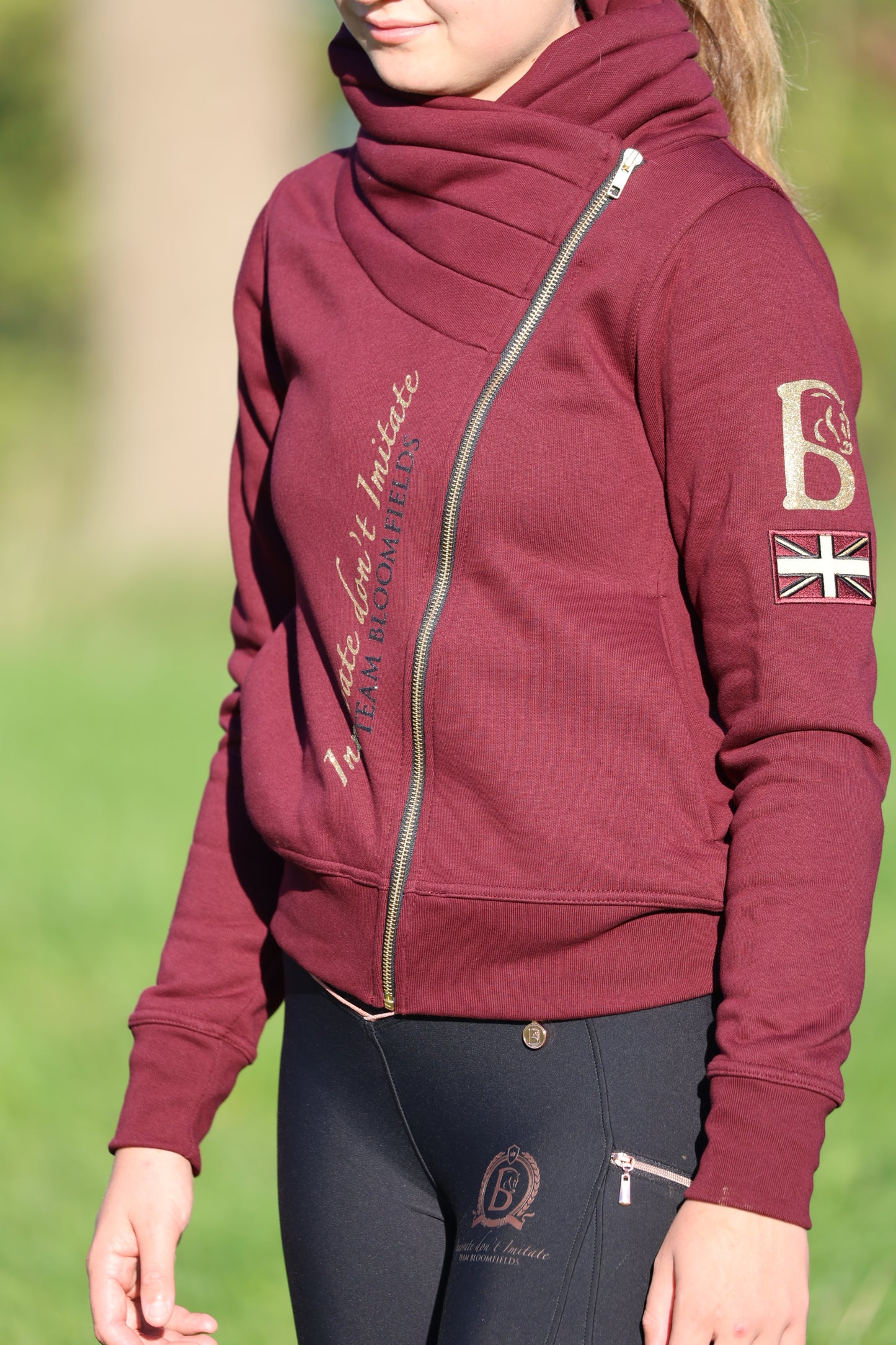 Sabrina Burgundy Ruffle Collar Team top