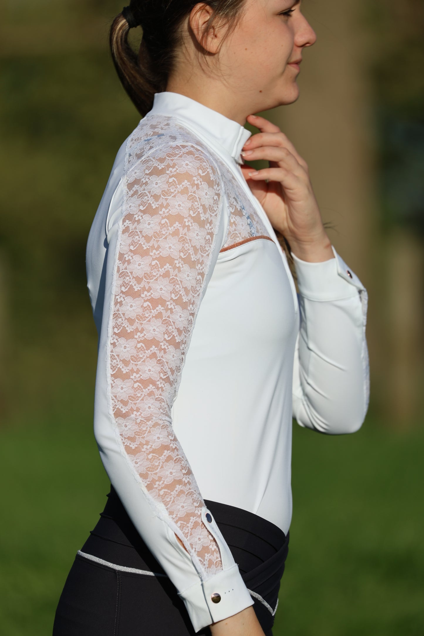Sophia Adults White Lace Show shirt