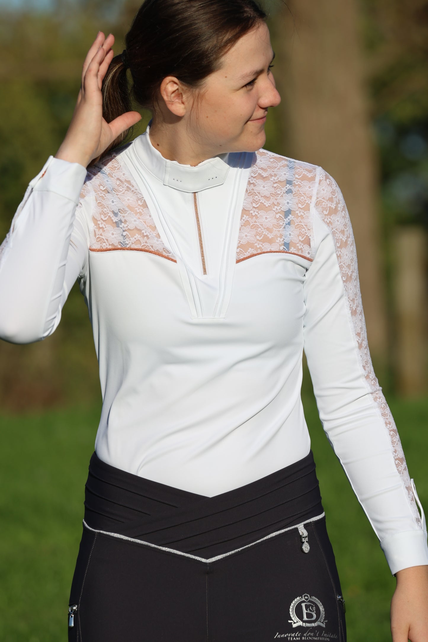 Sophia Adults White Lace Show shirt