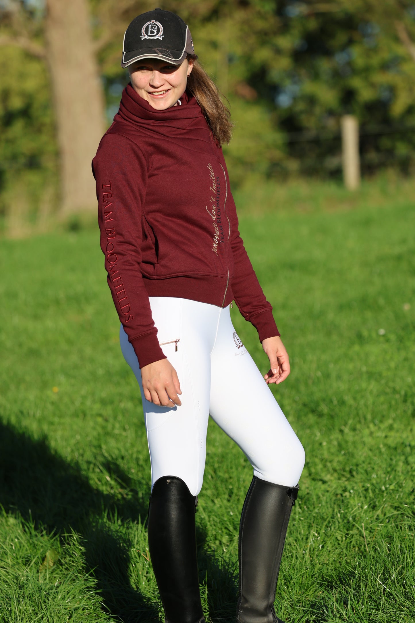 Sabrina Burgundy Ruffle Collar Team top