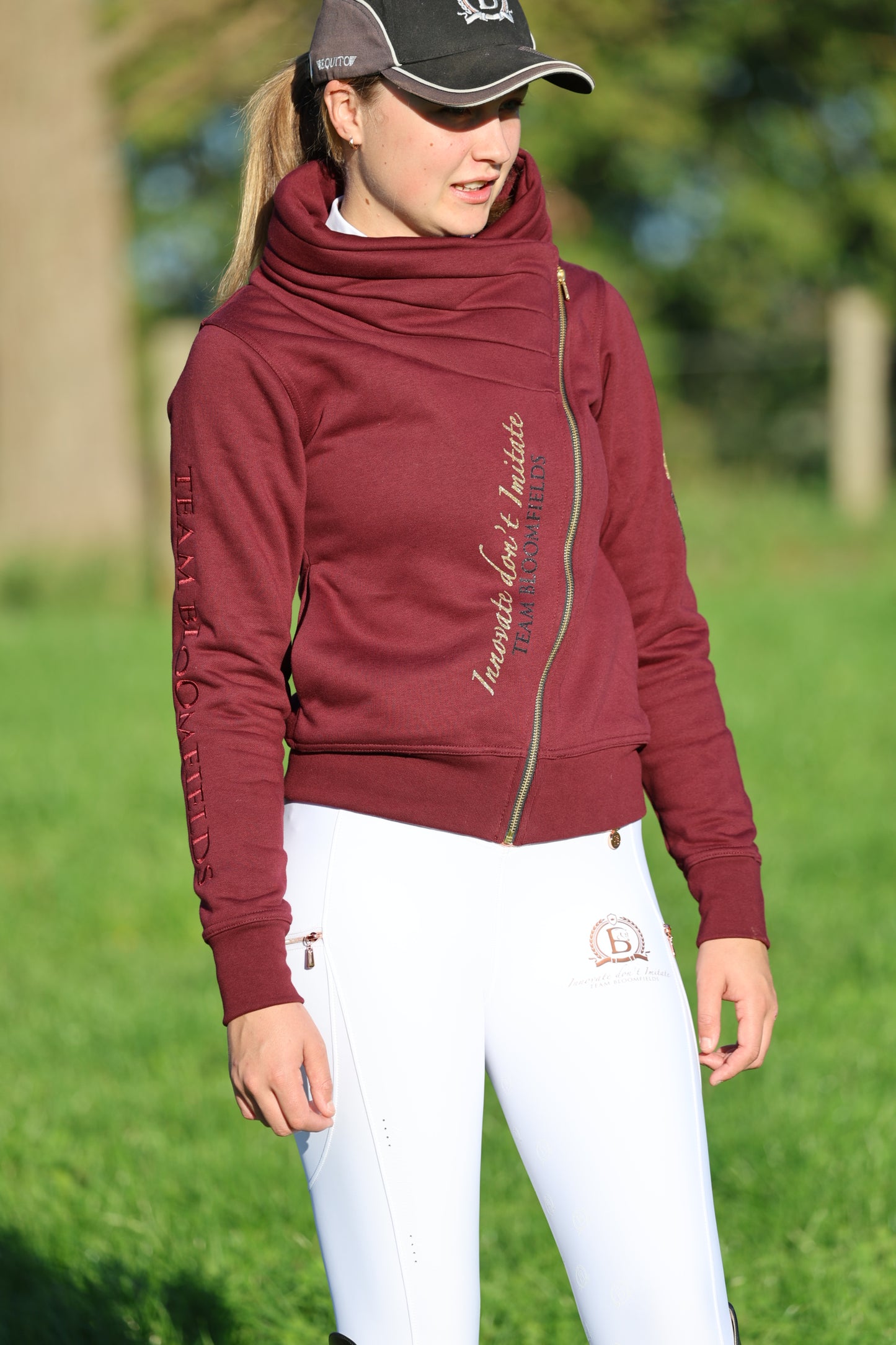 Sabrina Burgundy Ruffle Collar Team top