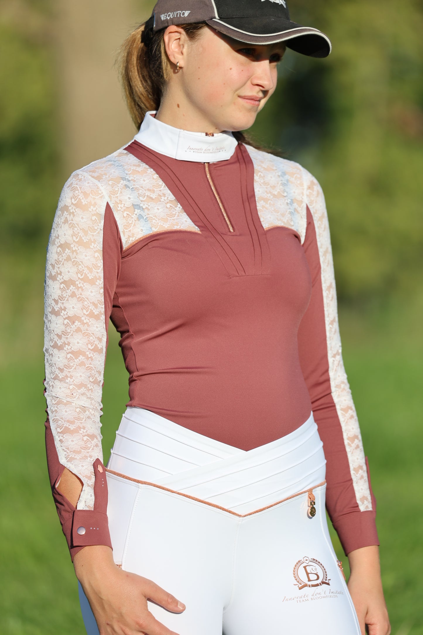 Sophia Adults Burgundy & White Lace Show shirt