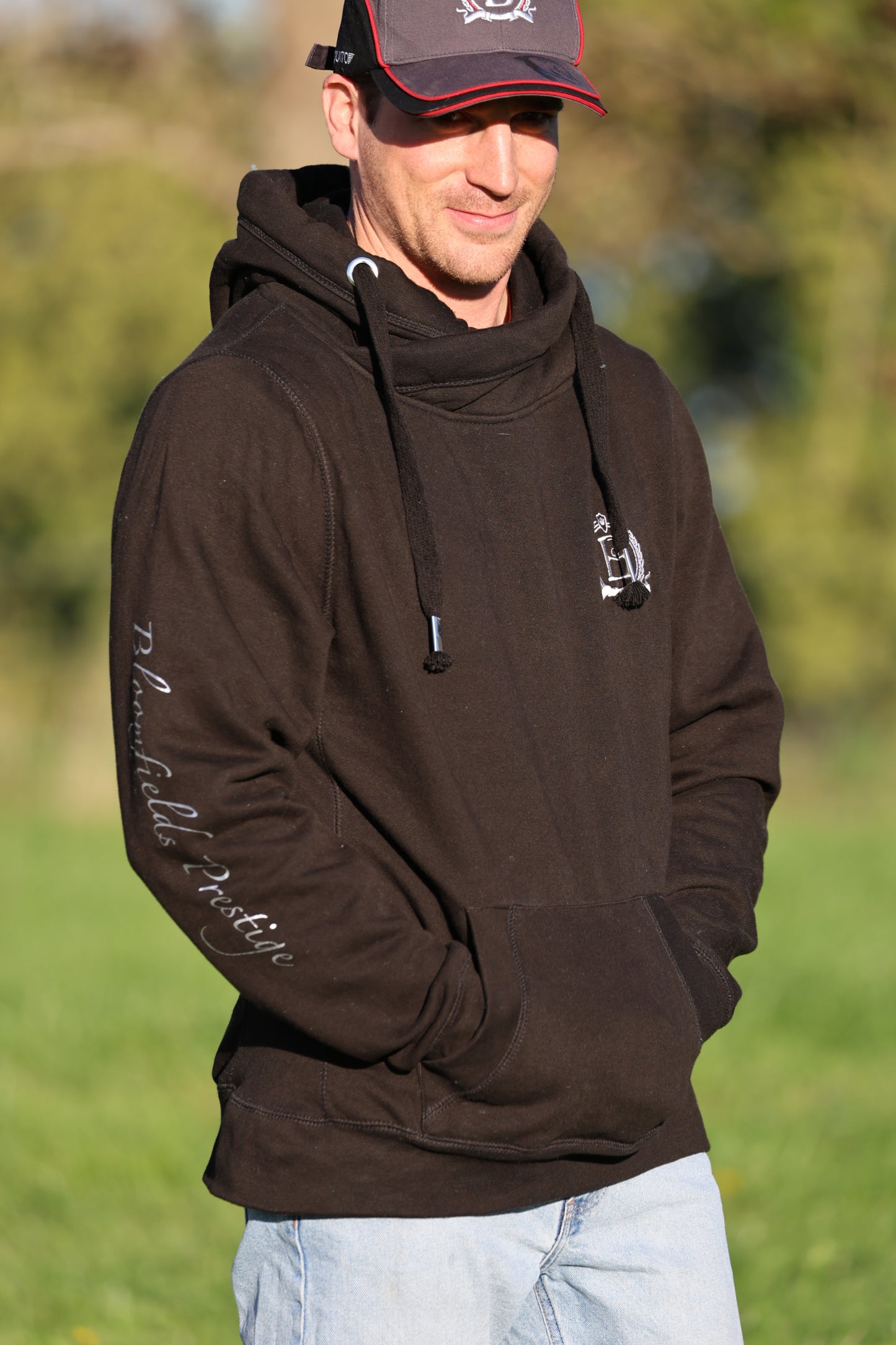 Unisex Prestige Black and Silver Hoodie