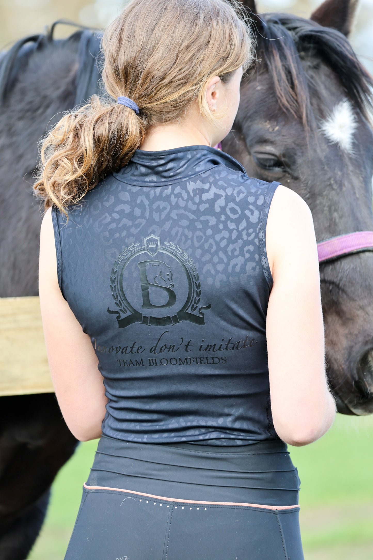 Leonora Black Leopard Print Sleeveless Base Layer