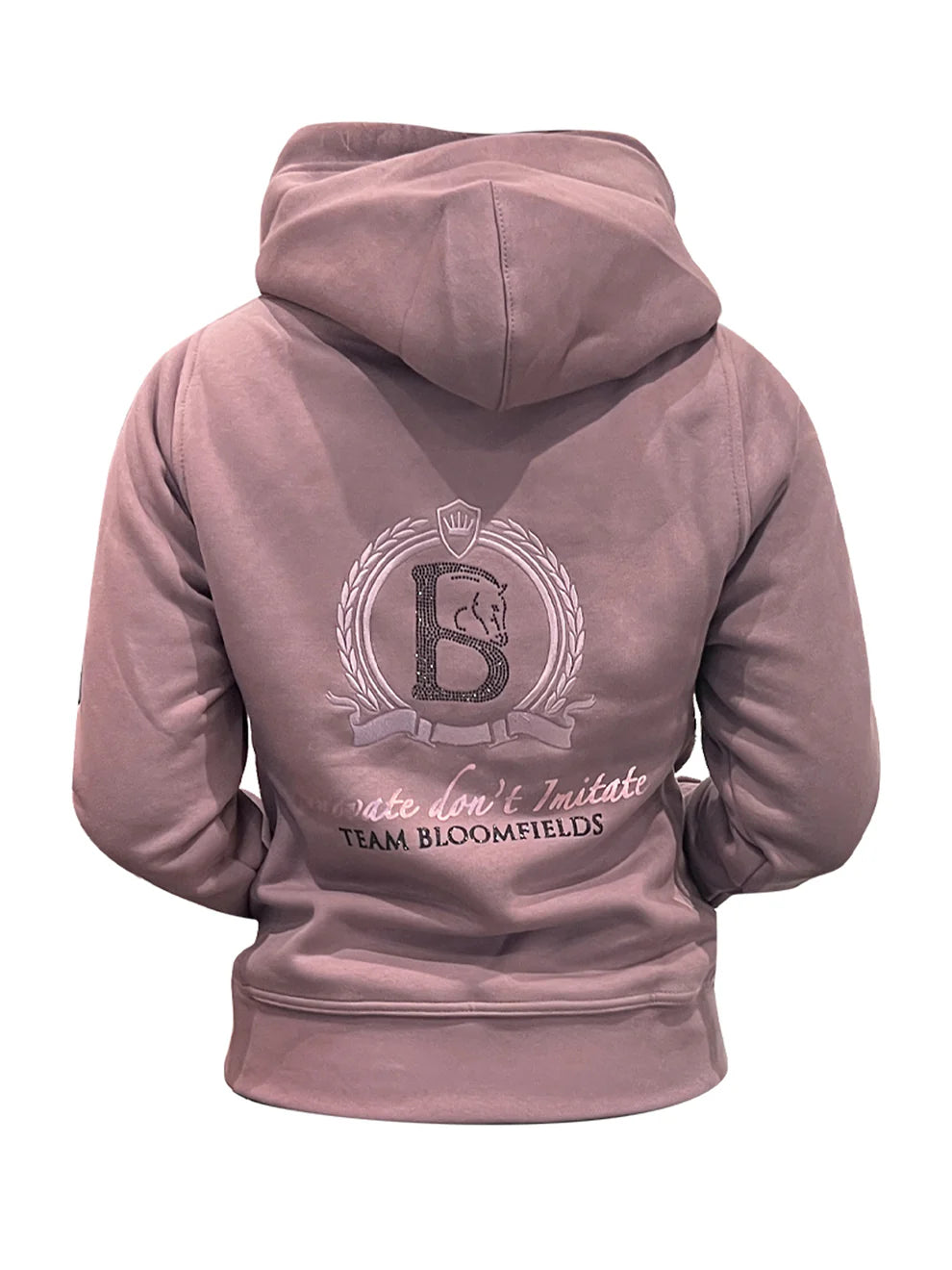 Crystal Cross Neck Heather Mini Hoodie with diamanté