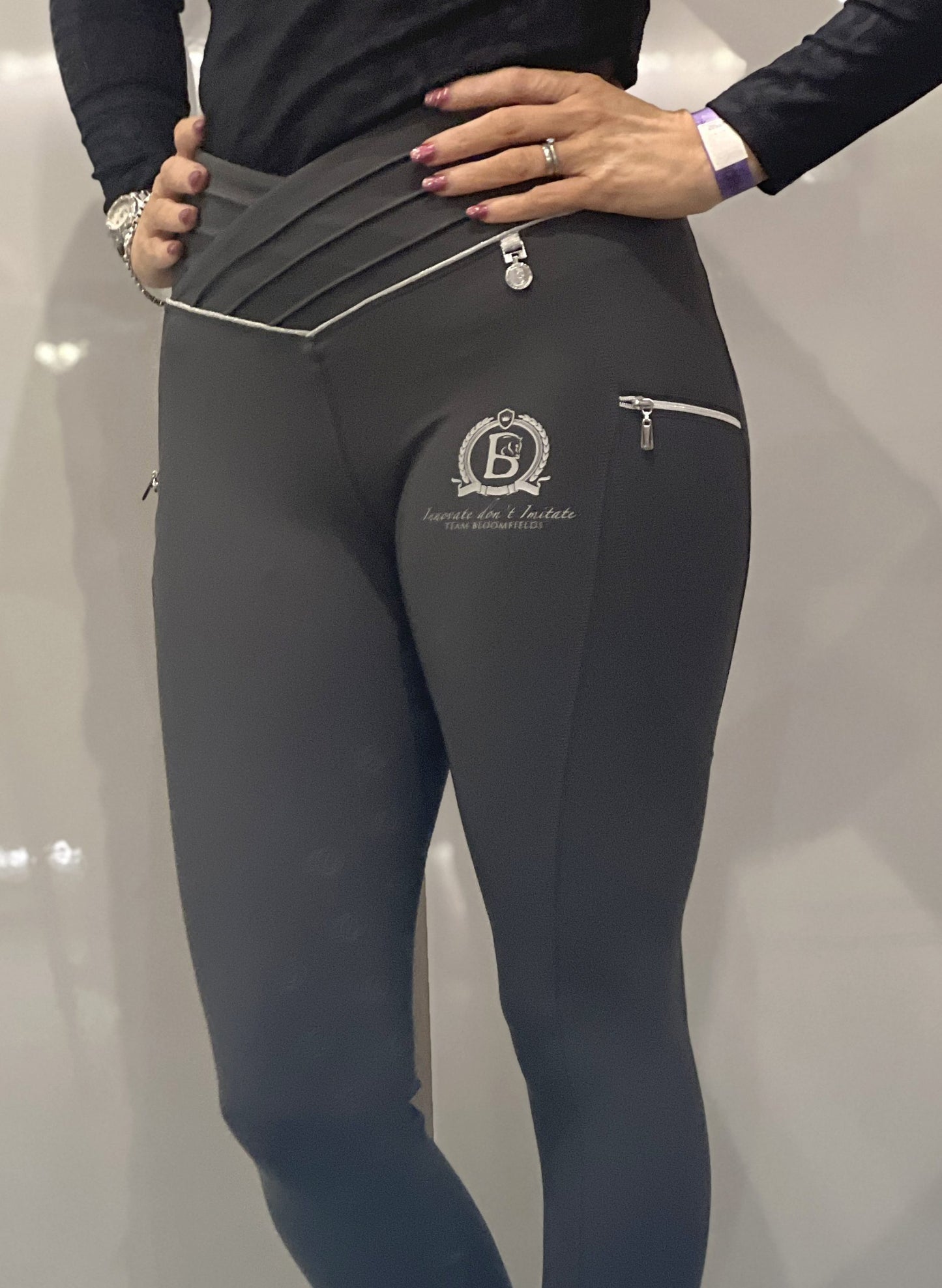 Maya Ultra High Pleated Leggings - Grey
