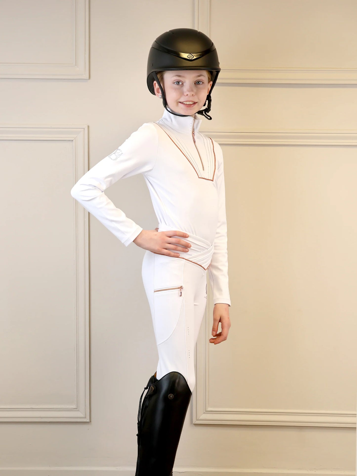 Mini Maya White Ultra High Pleated leggings