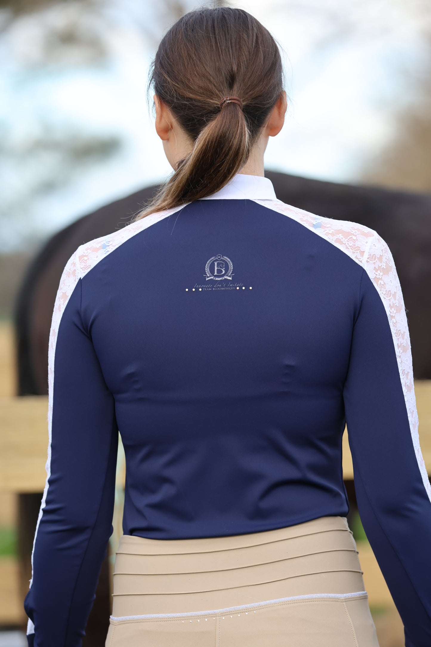 Sophia Adults Navy & White Lace Show Shirt