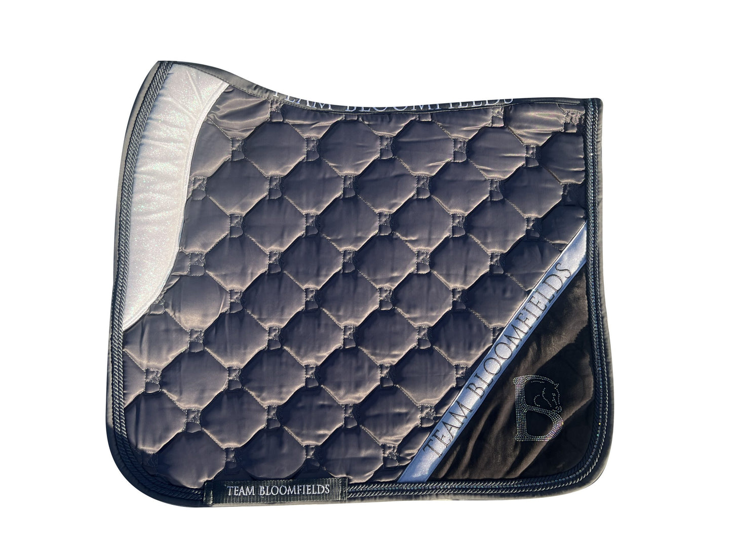 Saddle Pad - Grey and Sparkle White (Dressage)