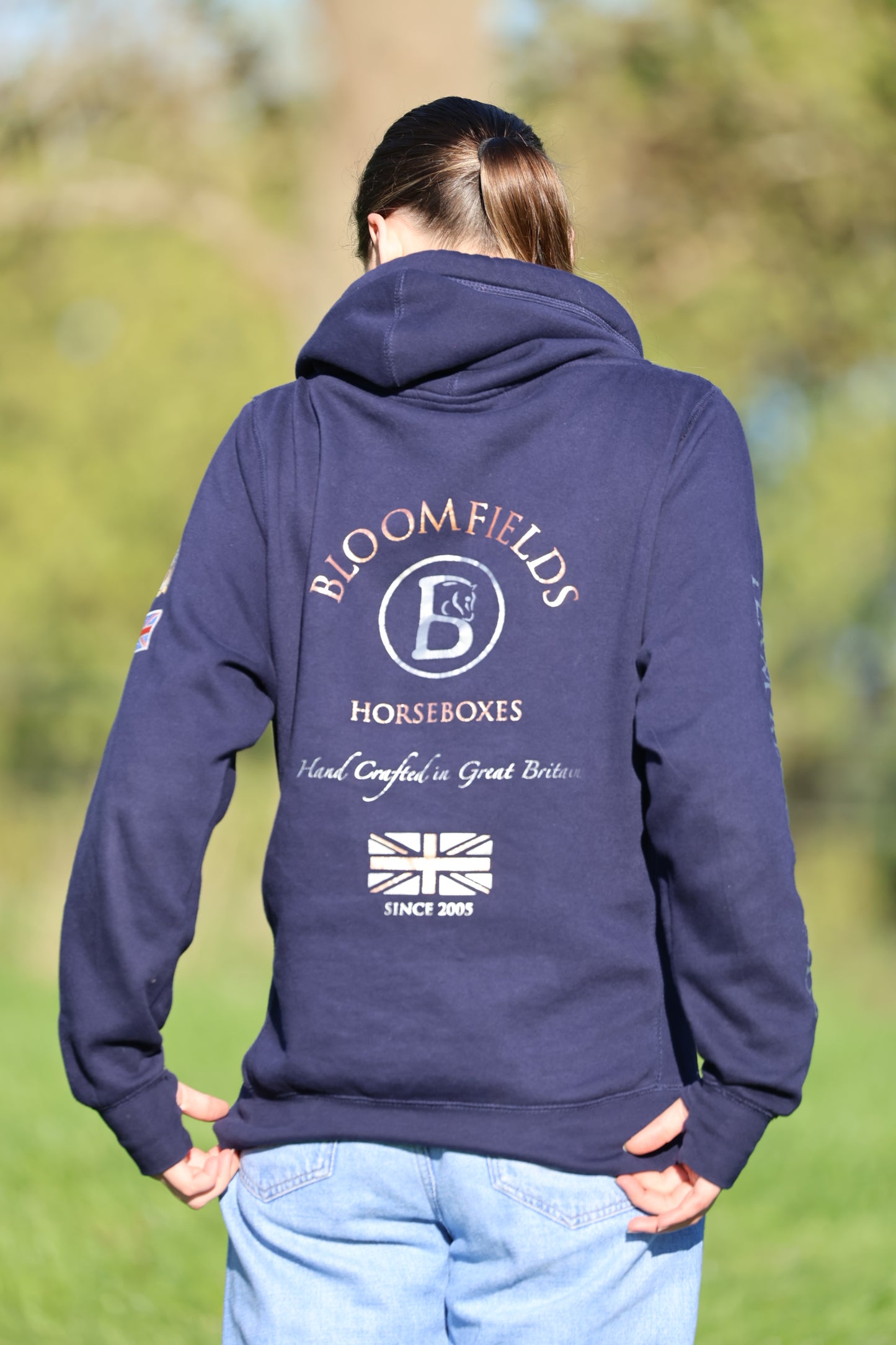 Omber Unisex Navy Rose Gold & Silver Team Cross Necked Hoodie