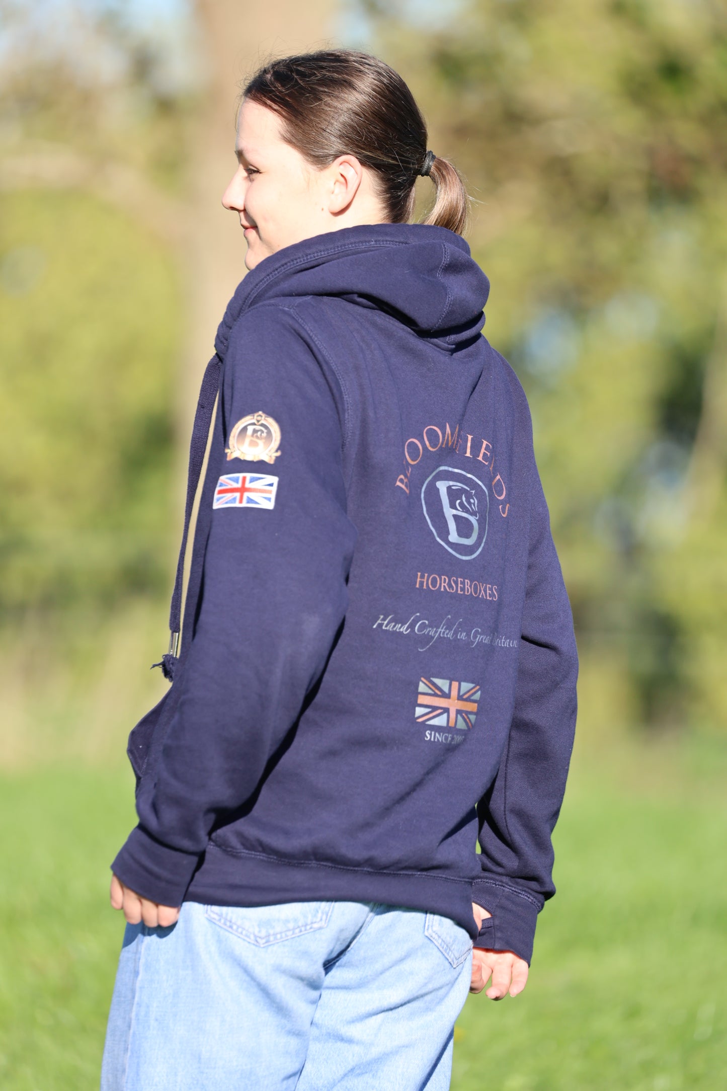 Omber Unisex Navy Rose Gold & Silver Team Cross Necked Hoodie