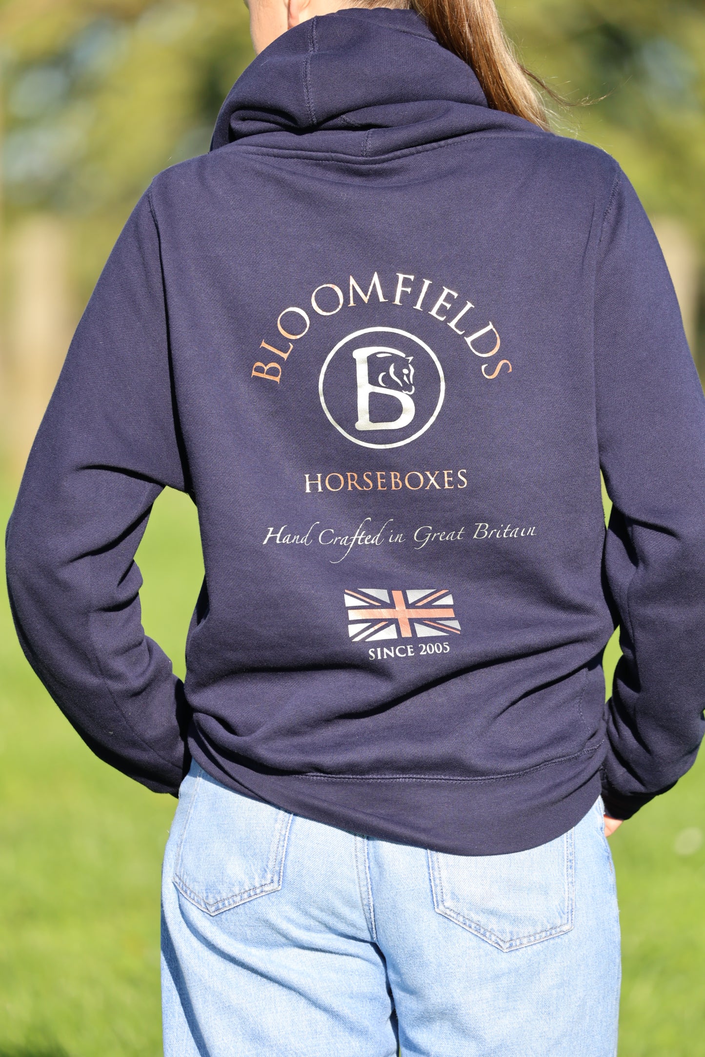 Omber Unisex Navy Rose Gold & Silver Team Cross Necked Hoodie