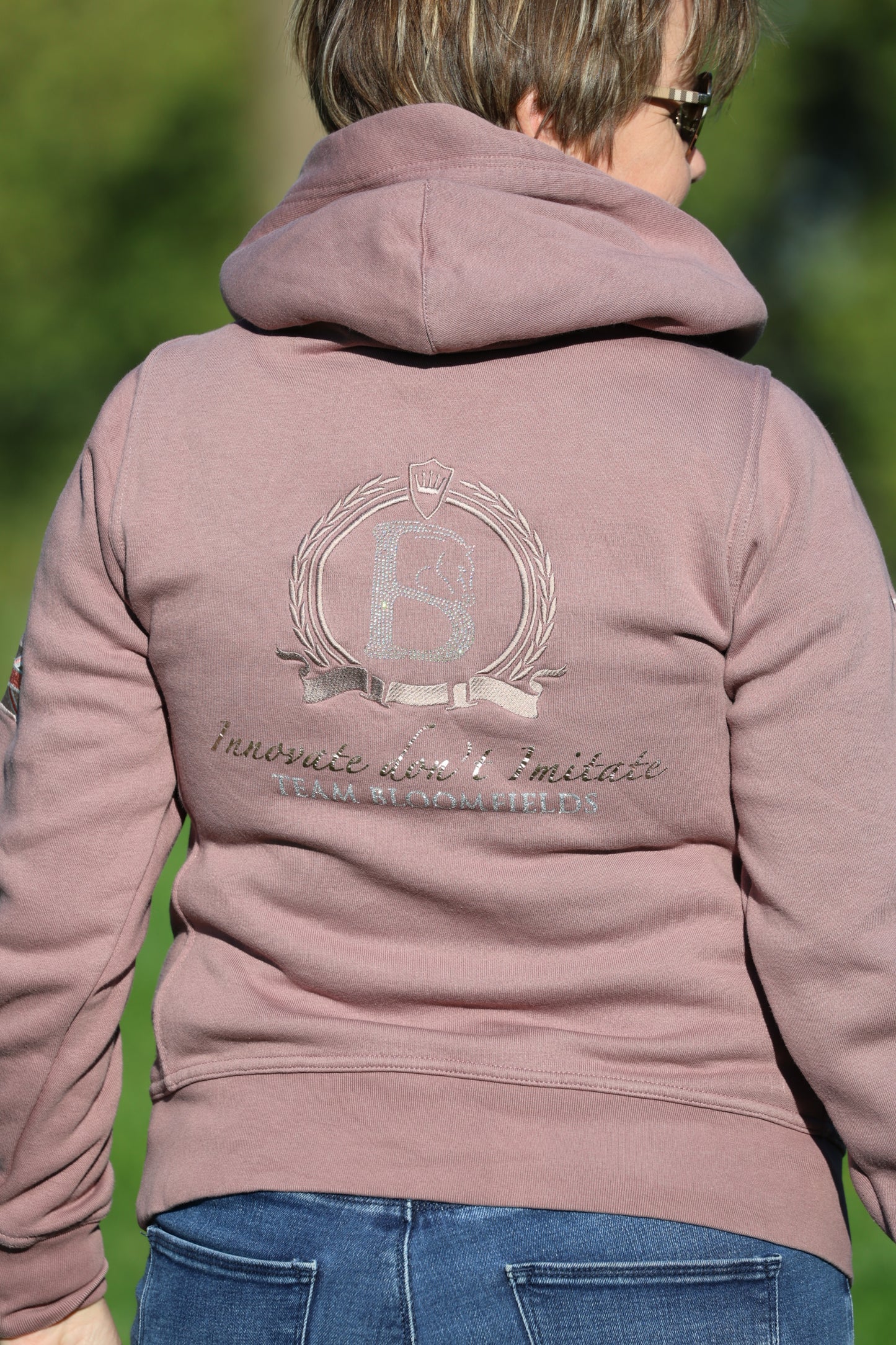 Adelle Ladies Heather Diamanté Cross Necked Hoodie