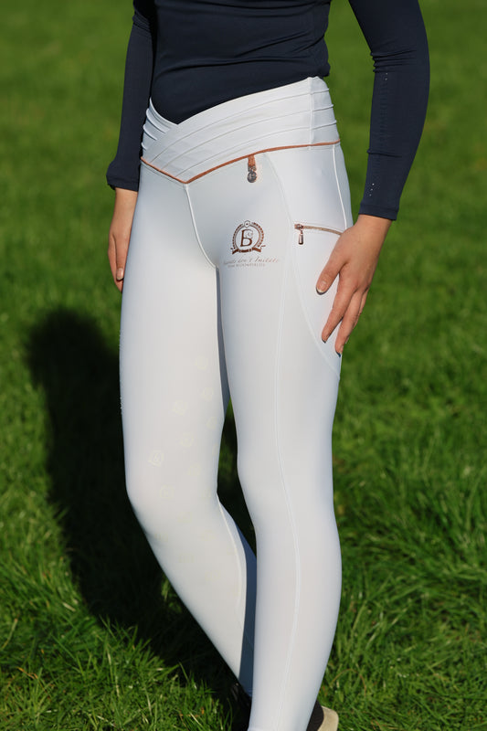 Maya Ultra High Pleated Leggings - White