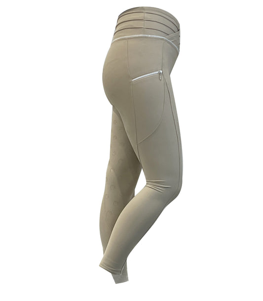 Maya Ultra High Pleated Leggings- Beige