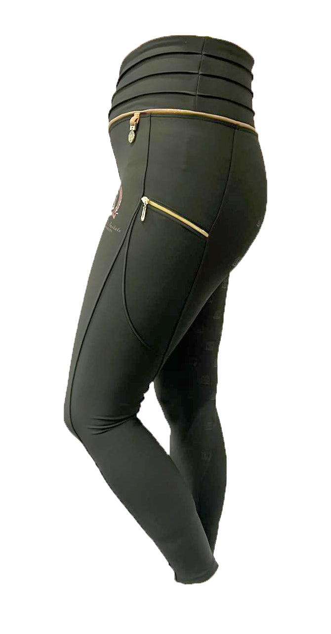 Maya Ultra High Pleated Leggings - Olive